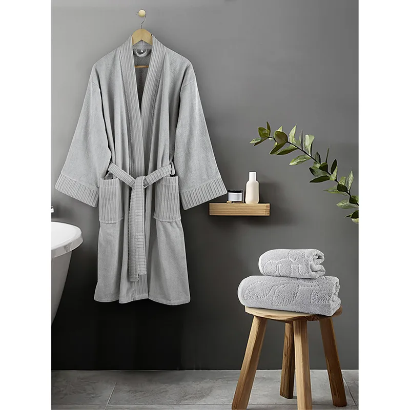 Μπουρνούζι Με Γιακά Nima Kimono Velvet Gray