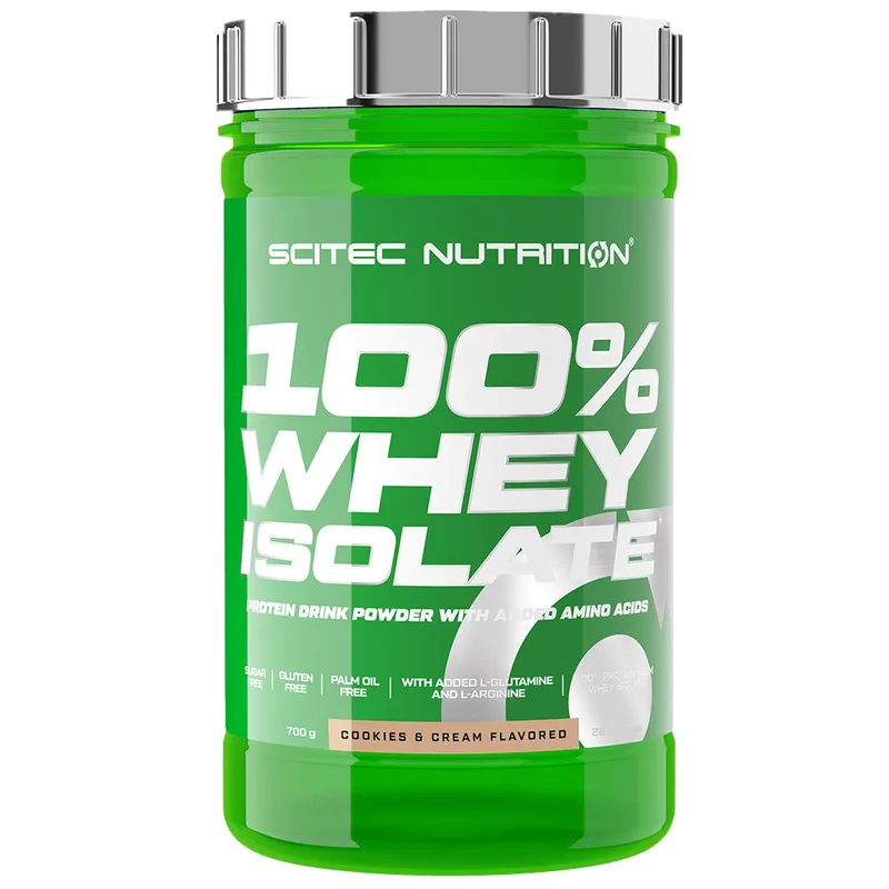 Scitec Nutrition 100% Whey Isolate Protein Συμπλήρωμα Διατροφής με 100% Υδρολυμένη Πρωτεΐνη Ορού Γάλακτος & Προσθήκη Αμινοξέων 700g - Cookies & Cream