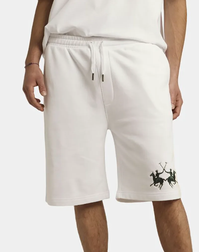 LA MARTINA ΒΕΡΜΟΥΔΑ MAN BERMUDA DIAGONAL FRENCH TE 3LMMCB003-00001 White