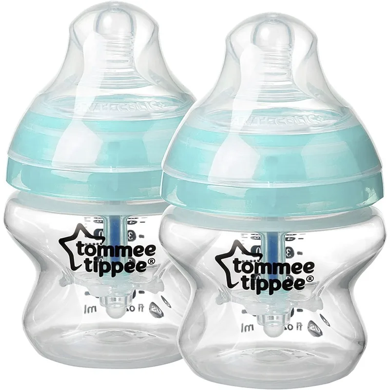 Tommee Tippee Closer to Nature Advanced Anti-Colic Baby Bottle 0m+ Μπιμπερό Πολυπροπυλενίου Αργής Ροής με Θηλή Σιλικόνης Κατά των Κολικών 2 Τεμάχια (2x150ml) Κωδ 42260286