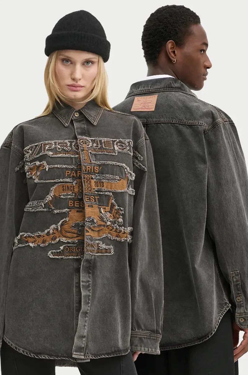 Τζιν πουκάμισο Y/Project EVERGREEN PARIS' BEST PATCH DENIM SHIRT