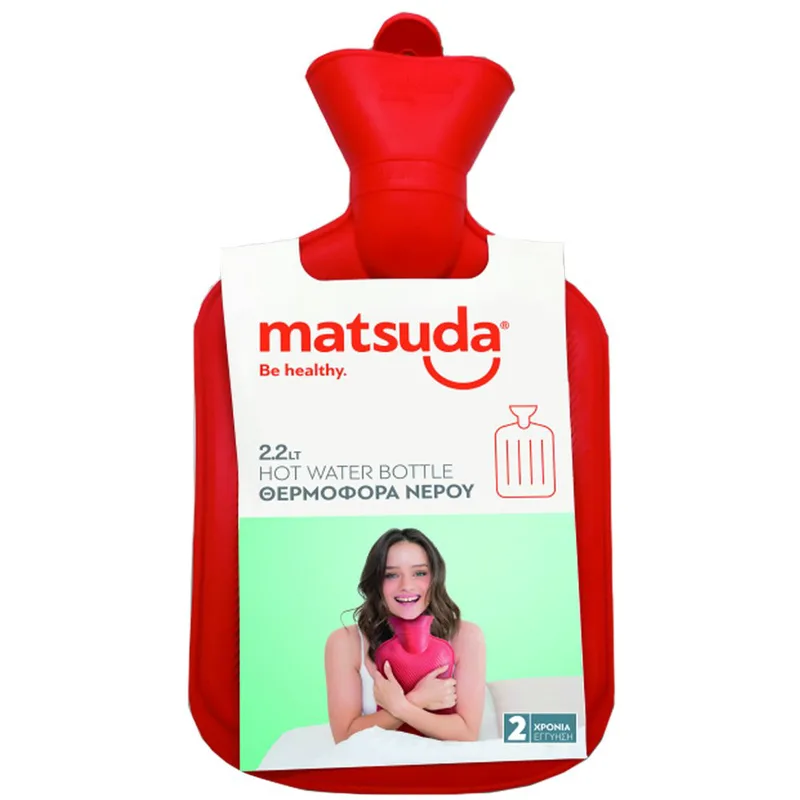 Matsuda Hot Water Bottle 2.2Lt Θερμοφόρα Νερού σε Κόκκινο Χρώμα 1 Τεμάχιο