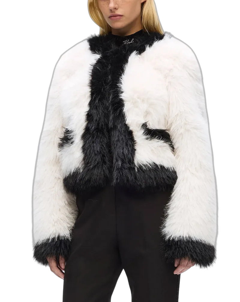 Γυναικεία Οικολογική Γούνα Λευκή Karl Lagerfeld A4W15051-101 WHITE/BLACK