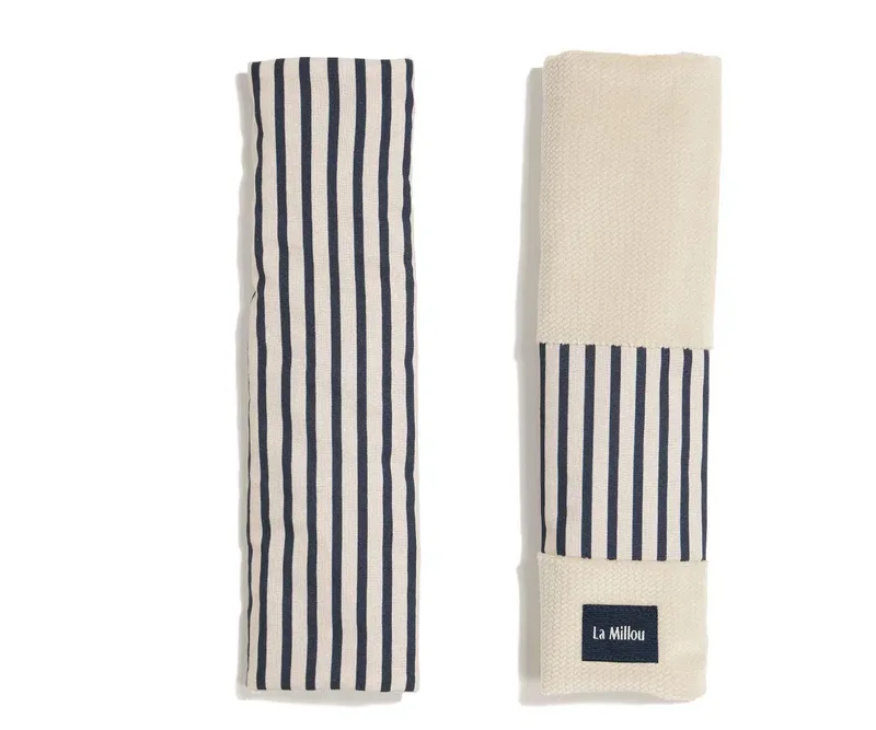 Jersey Seat Belt Cover Stripes Navy