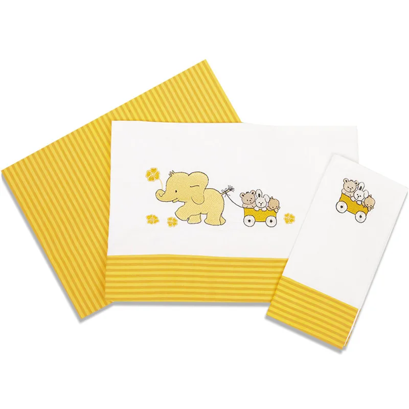 Σεντόνια Κούνιας Σετ Dimcol Elephant 112 Yellow 120x170
