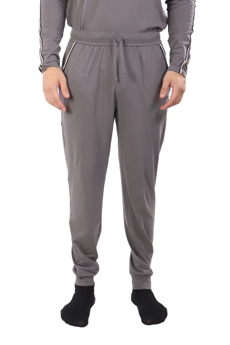 BOSS HOMEWEAR ΠΑΝΤΕΛΟΝΙ ΦΟΡΜΑ UNIQUE PANTS CUFF CW ΓΚΡΙ