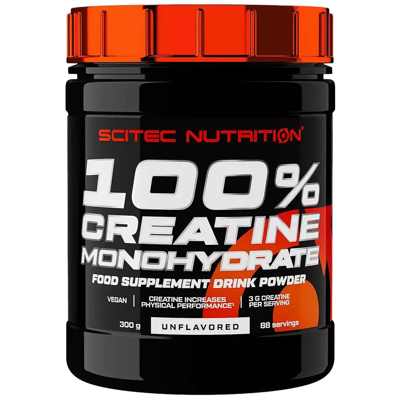Scitec Nutrition Creatine Monohydrate Unflavored Συμπλήρωμα Διατροφής με Μονοϋδρική Κρεατίνη για Ενίσχυση της Μυικής Δύναμης, Χωρίς Γεύση 300g