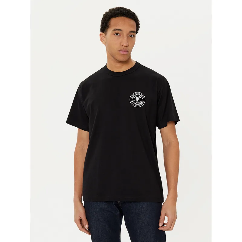 Versace Jeans Couture T-Shirt 78GAHE07 Μαύρο Regular Fit