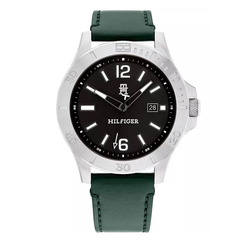 TOMMY HILFIGER Ryan Green Leather Strap 1710531
