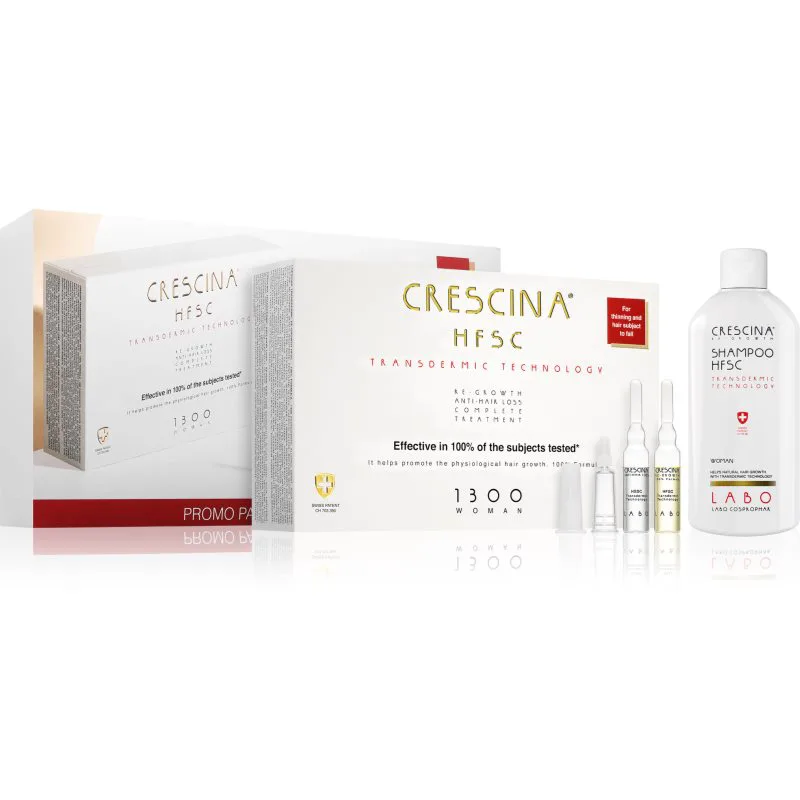 Crescina Transdermic 1300 Re-Growth and Anti-Hair Loss θεραπεία ανάπτυξης μαλλιών κατά της τριχόπτωσης για γυναίκες επωφελής συσκευασία