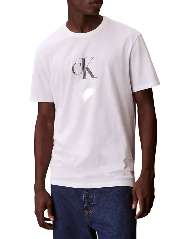 CALVIN KLEIN SS 30S DISTRESS MONOGRAM GRAPHIC LV04RF853G-YAF White