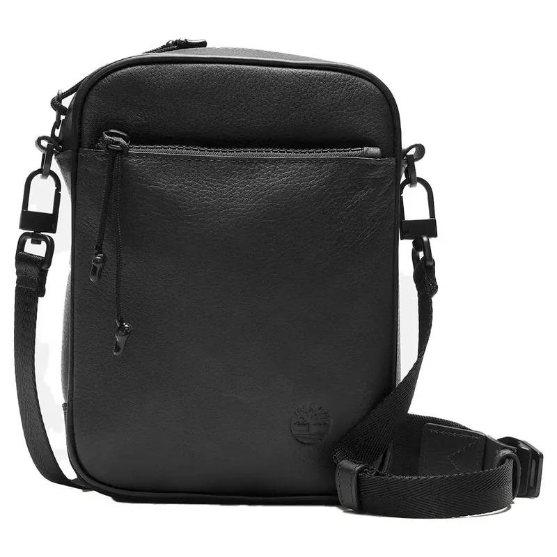 Timberland Ανδρικό Δερμάτινο Τσαντάκι Ώμου Tuck Leather Cross Body TB0A61D7001 Μαύρο