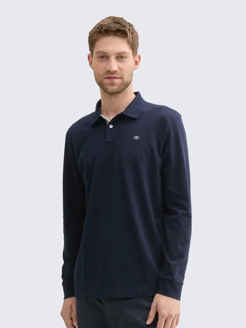 Ανδρική Μπλούζα Polo Μακρυμάνικη Tom Tailor 1043278-10668 Μπλε