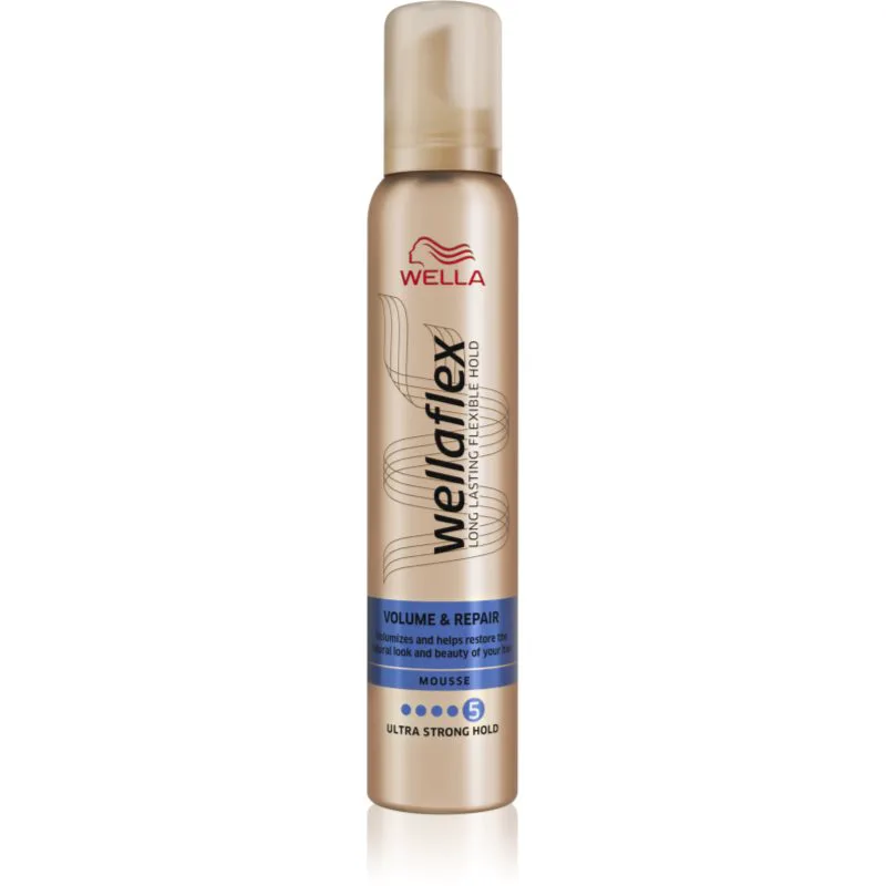 Wella Wellaflex Volume & Repair αφρώδες σκληρυντικό μους για όγκο και ζωντάνια 200 μλ