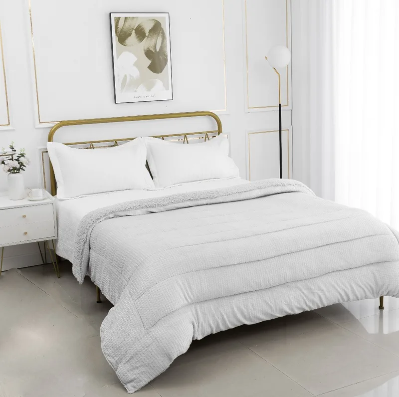 Κουβερτοπάπλωμα Υπέρδιπλο Silk Fashion Damask Light Grey 220x240