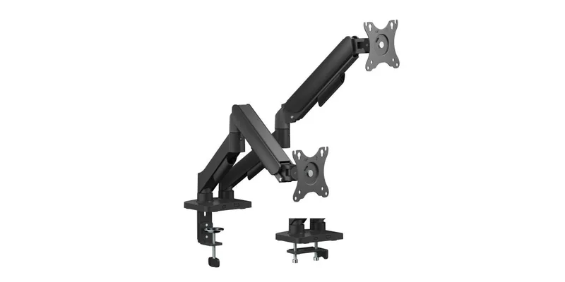 Equip Desk Mount 17"–32" Dual TFT 360° Gas Spring 9kg Black