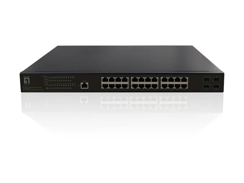 LevelOne Switch 28x GEP-2861 4xGSFP 19" 390W 24xPoE+