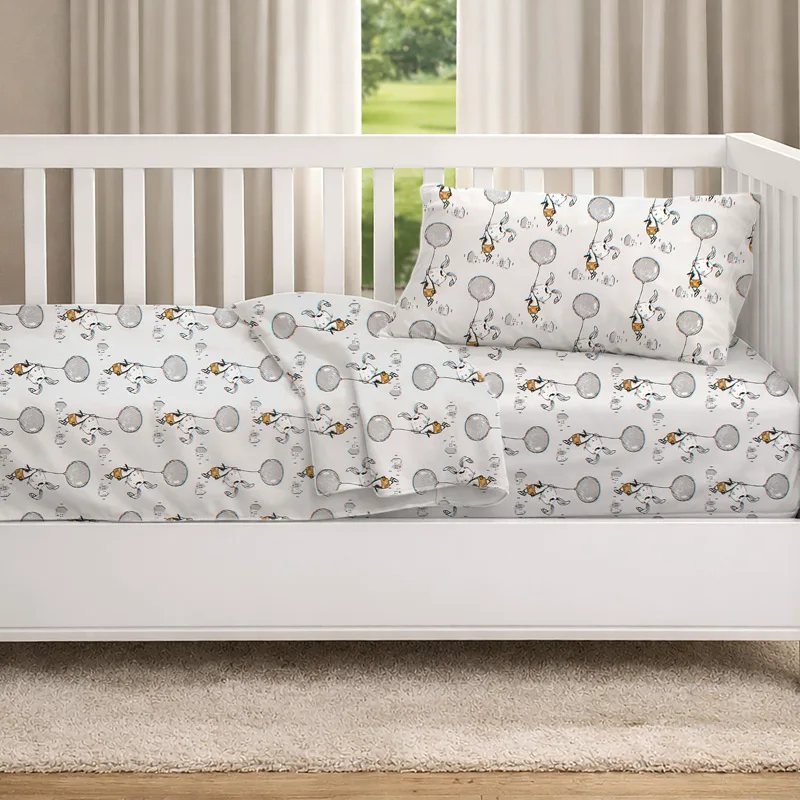 Παπλωματοθήκη Κούνιας 120x160 Dimcol Floating Bunny 715 Grey