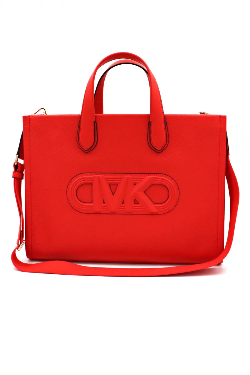 MICHAEL KORS ΤΣΑΝΤΑ SHOPPING BAG GIGI IMANTΑΣ ΑΝΑΓΛΥΦΟ LOGO ΚΟΡΑΛΙ