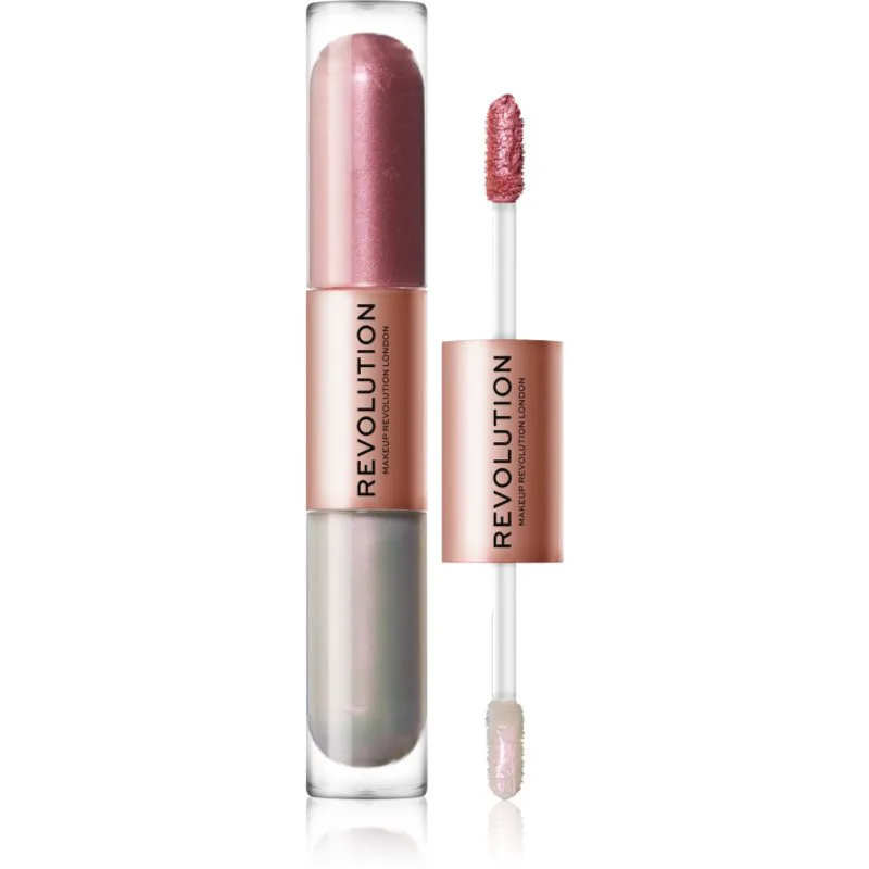 Revolution Double Up υγρές σκιές ματιών 2 σε 1 απόχρωση Opulence Light Ροζ 2x2.2 ml