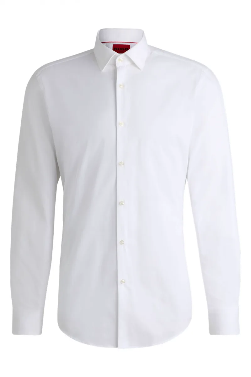HUGO ΠΟΥΚΑΜΙΣΟ SLIM FIT EASY IRON C-JENNO ΛΕΥΚΟ