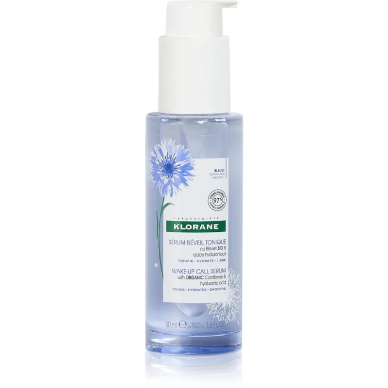 Klorane Cornflower Organic ενεργός ορός για φωτεινότητα και λείανση της επιδερμίδας 50 ml