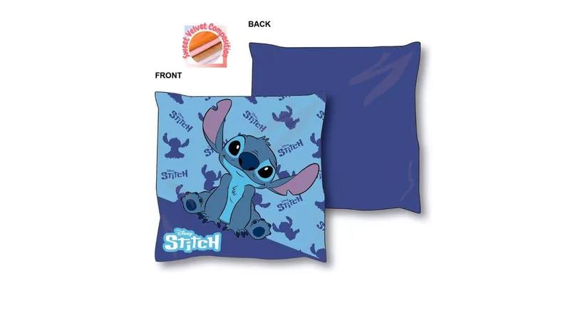 Διακοσμητικό Μαξιλάρι Disney Home Velboa 38x38εκ. Stitch 04 Blue DimCol (Χρώμα: Μπλε, Ύφασμα: Velboa) - DimCol - 54461707001