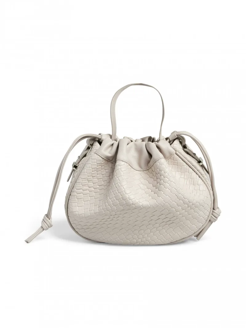 PIECES Patterned Balloon Bag - 17160038 - Μπεζ