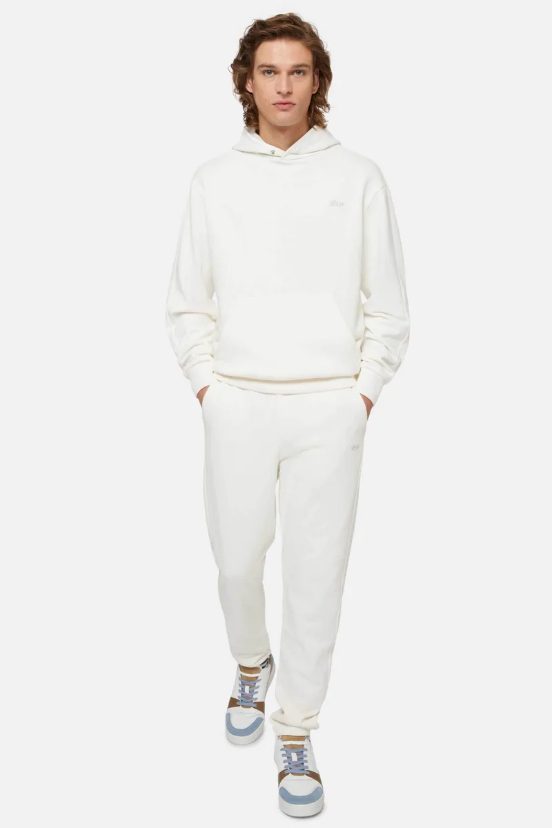 Boggi Milano ανδρικό παντελόνι φόρμας μονόχρωμο Relaxed Fit "B939" - BO24P015903 Λευκό
