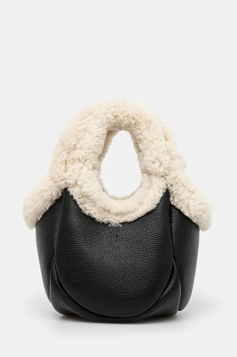 Δερμάτινη τσάντα Coperni Shearling Mini Bucket Swipe Bag