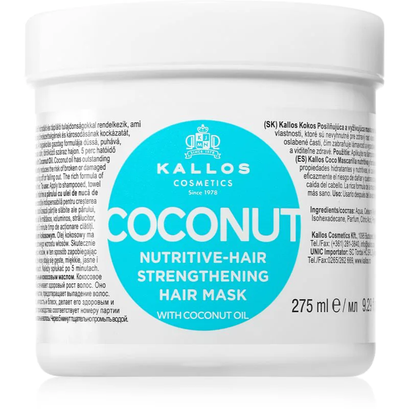 Kallos KJMN Professional Coconut θρεπτική μάσκα για αδύναμα μαλλιά 275 ml