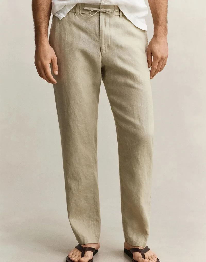 GANT ΠΑΝΤΕΛΟΝΙ REG LINEN DS PANTS REG LINEN DS PANTS 3G1504040-200 SandyBrown