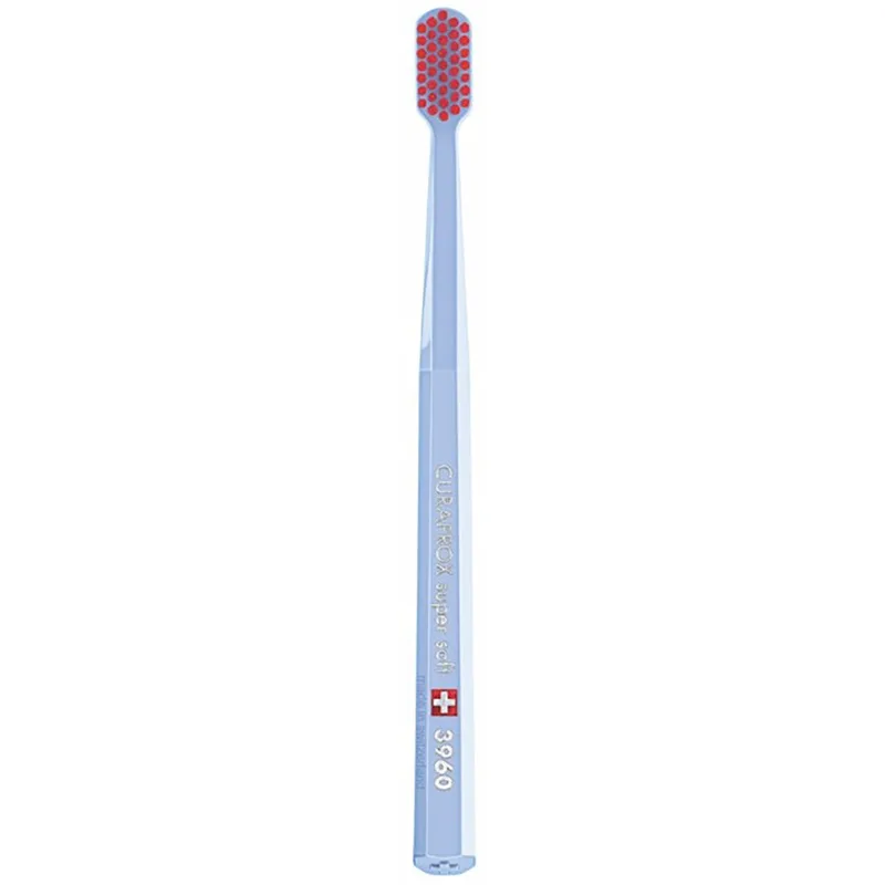 Curaprox CS 3960 Super Soft Toothbrush Πολύ Μαλακή Οδοντόβουρτσα με Εξαιρετικά Απαλές & Ανθεκτικές Ίνες Curen για Αποτελεσματικό Καθαρισμό 1 Τεμάχιο - Γαλάζιο / Κόκκινο