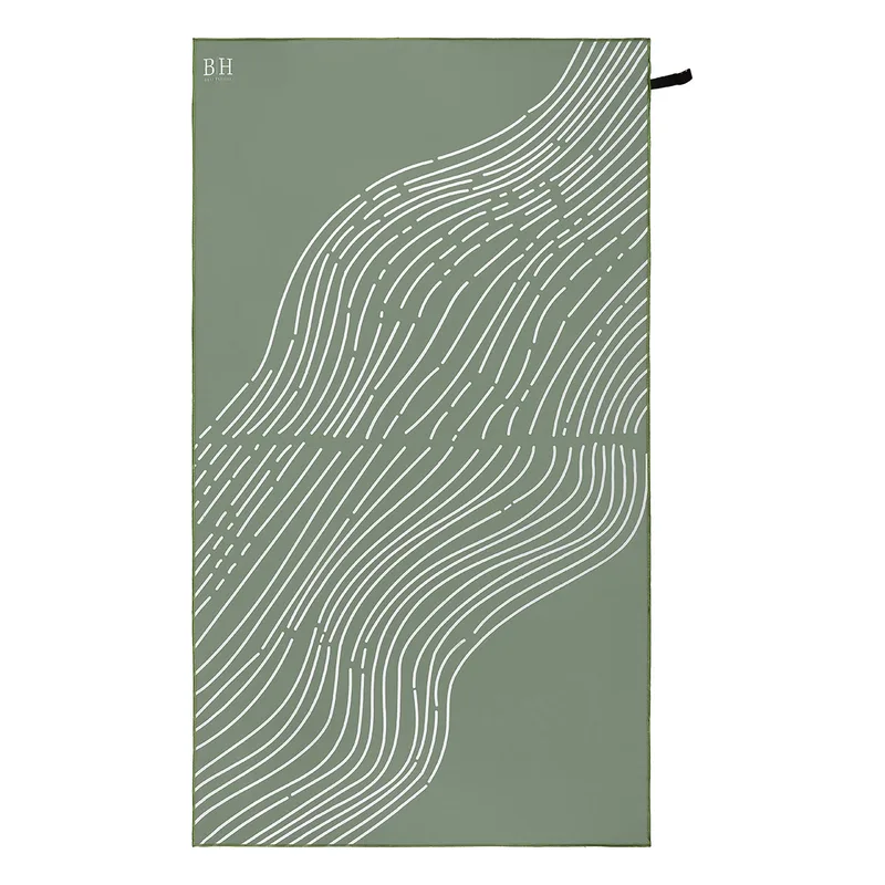 Beauty Home Πετσέτα θαλάσσης διπλής όψης Microfiber 200gsm Art 2290 90x160 Λαδί