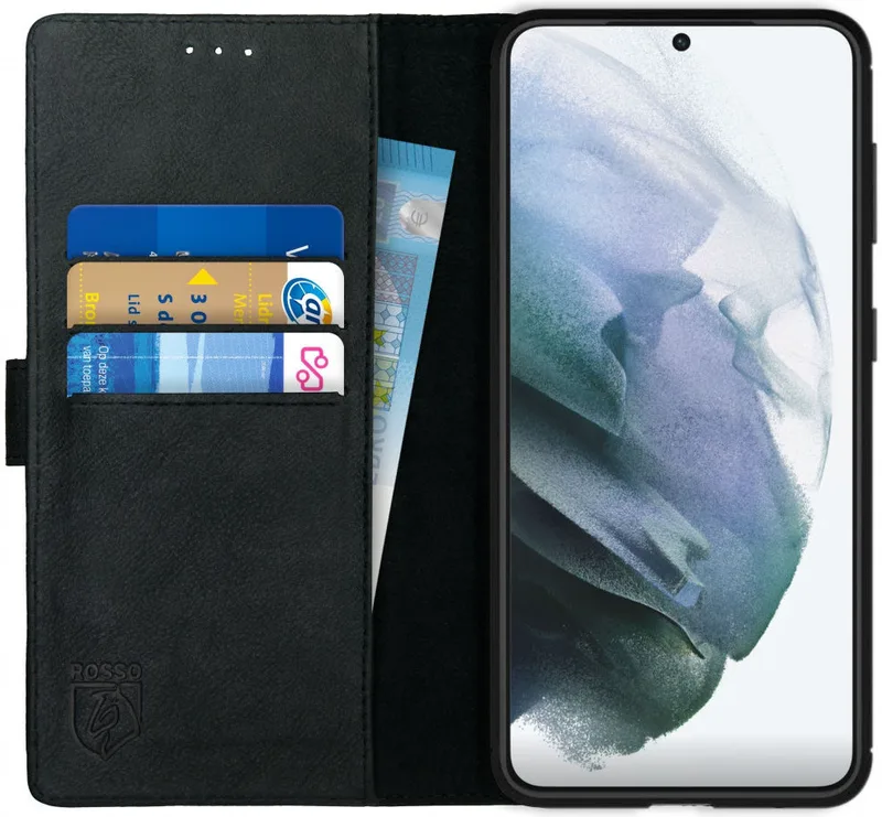 Κόκκινο Deluxe Δερμάτινη Θήκη Πορτοφόλι Samsung Galaxy S21 5G - Black (8719246285691)