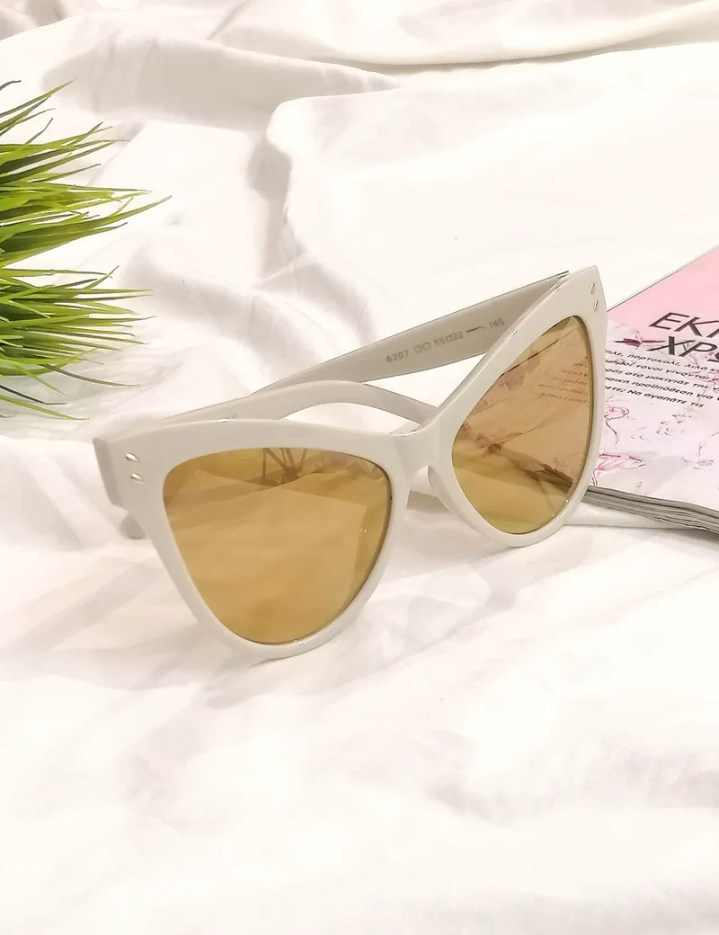 Γυναικεία γυαλιά ηλίου πεταλούδα χρυσά Handmade S6207C