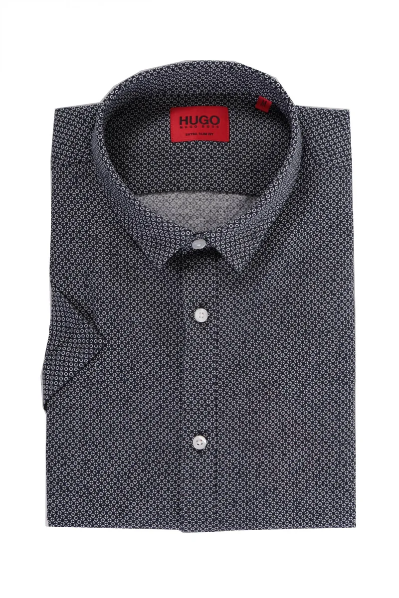 HUGO ΠΟΥΚΑΜΙΣΟ ΜΙΚΡΟΣΧΕΔΙΟ EXTRA SLIM FIT EMPSON-W ΜΠΛΕ