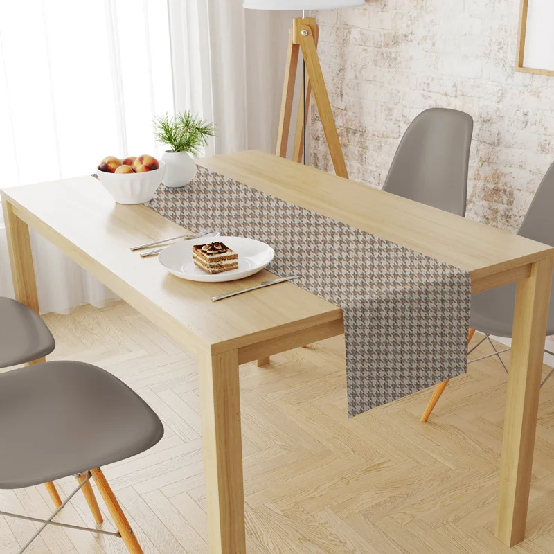 Αλέκιαστη Τραβέρσα 40x180 Dimcol Houndstooth 473 Μπεζ
