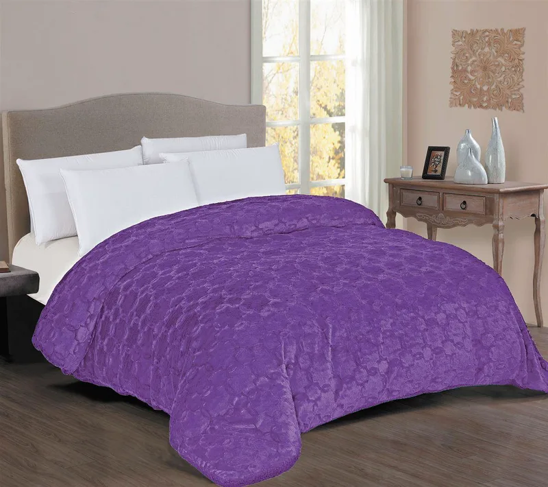Κουβερτοπάπλωμα Fur-Sherpa Υπέρδιπλο 220x240εκ. Mauve DimCol (Ύφασμα: Polyester, Χρώμα: Μωβ, Μέγεθος: Υπέρδιπλα) - DimCol - 33421024037