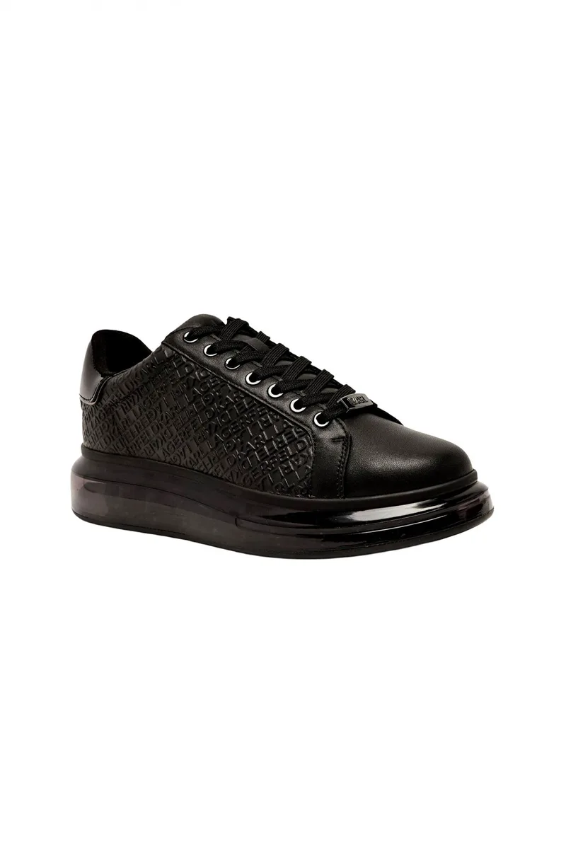 KARL LAGERFELD ΠΑΠΟΥΤΣΙΑ SNEAKERS KAPRI KUSHION EMBOSS REPEAT ΜΑΥΡΟ