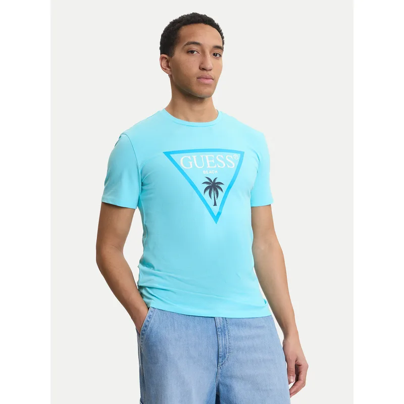Guess T-Shirt F6GI09 J1314 Μπλε Slim Fit