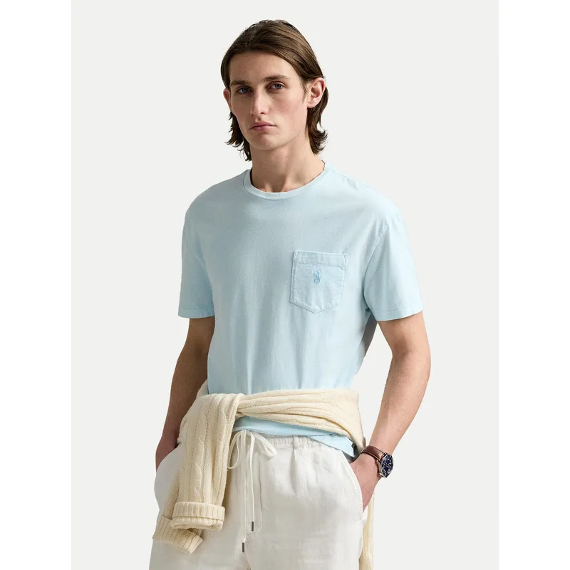 Polo Ralph Lauren T-Shirt 710969628002 Γαλάζιο Custom Slim Fit