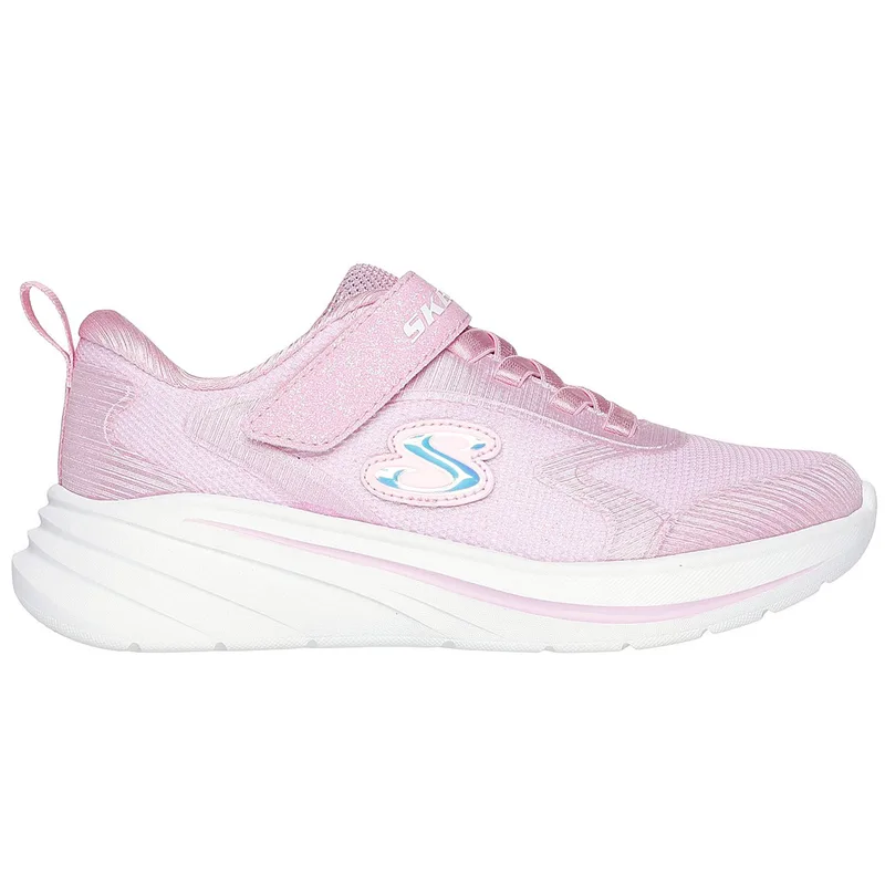 Skechers Kids Gore And Strap Sparkle Mesh Sneaker W / Satin Overlays (303557L-LTPK)