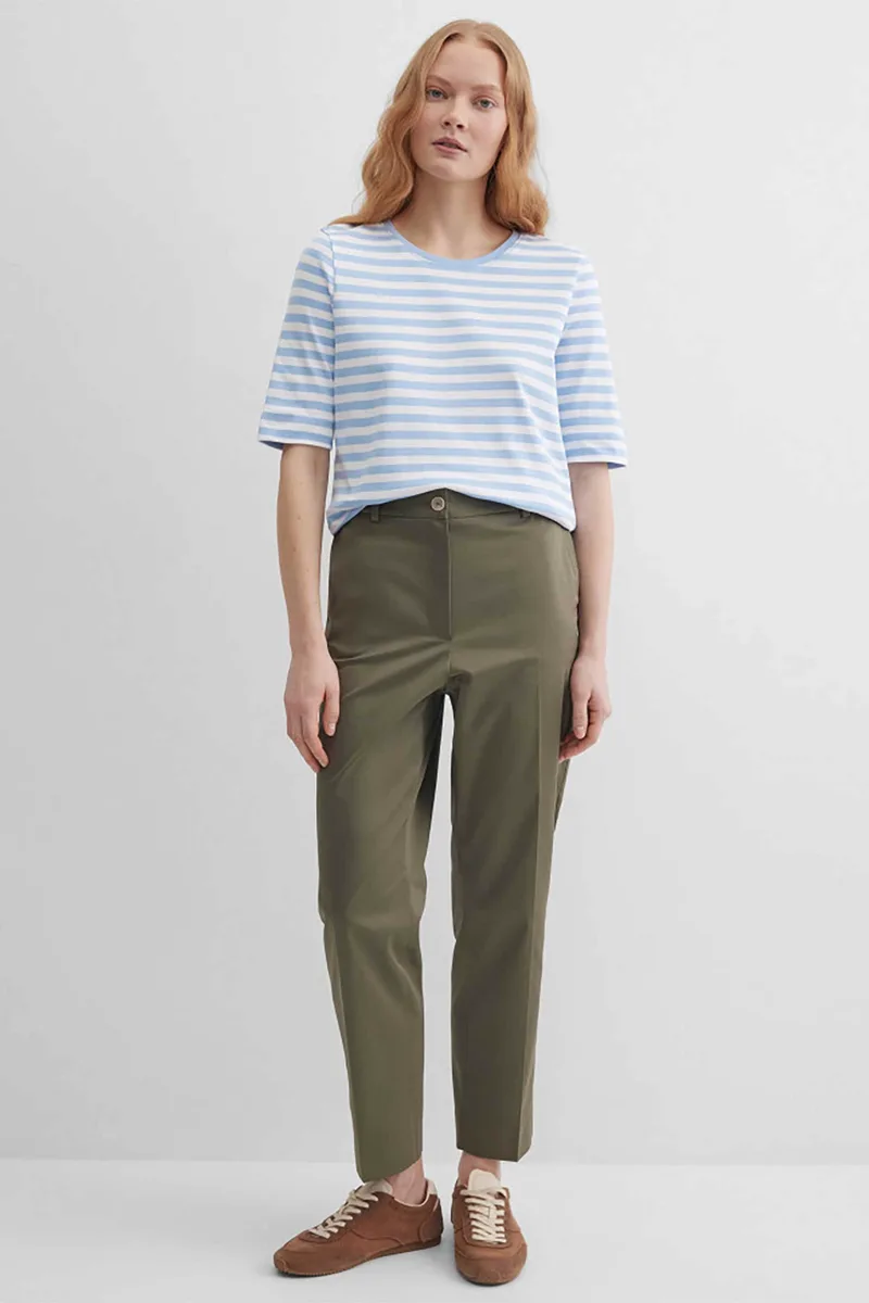 Gerry Weber γυναικείο παντελόνι cropped Tapered Fit - N67102155040 Χακί