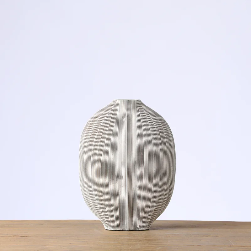 Βάζο Ανάγλυφο Polyresin Γκρι ESPIEL 22,5x6,5x30εκ. FIK458 (Υλικό: Polyresin, Χρώμα: Γκρι) - ESPIEL - FIK458