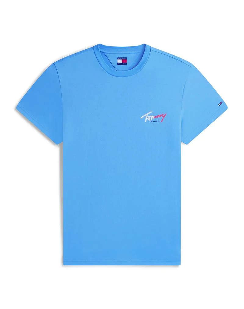TOMMY JEANS TJM SLIM SIGN CHEST SS TEE EXT DM0DM22538-C38 Blue
