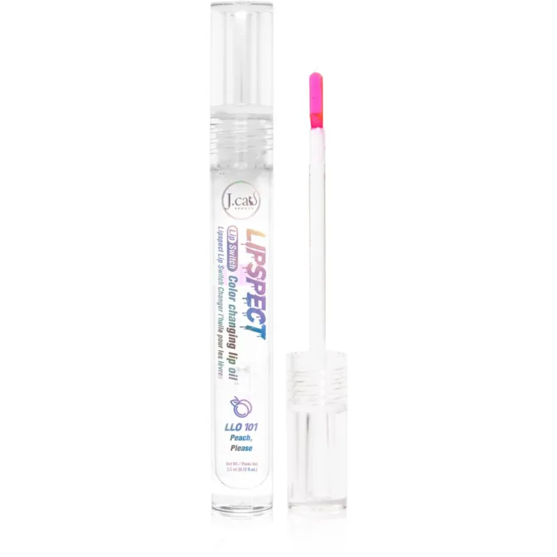 J.Cat Beauty Lipspect Έλαιο για τα χείλη με μεταβαλλόμενο χρώμα απόχρωση 101 Peach, Please 3 ml