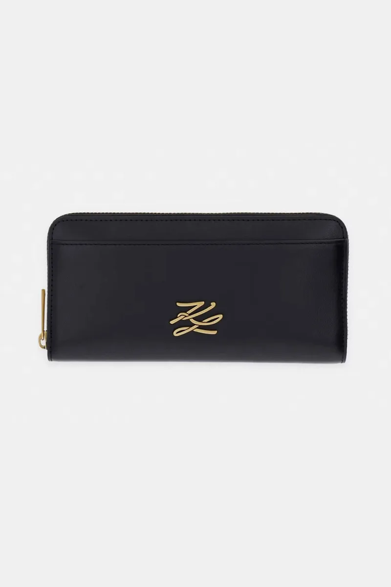 Karl Lagerfeld γυναικείο δερμάτινο πορτοφόλι "Autograph" - B2W32006 Μαύρο