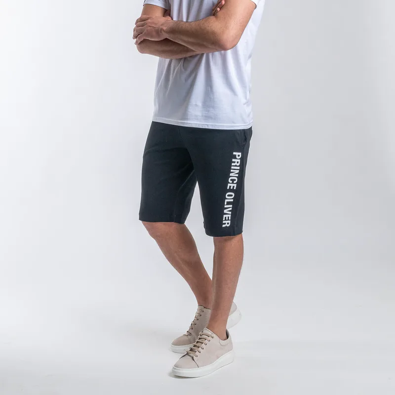 Prince Oliver Αθλητική Βερμούδα Μαύρη (Modern Fit)