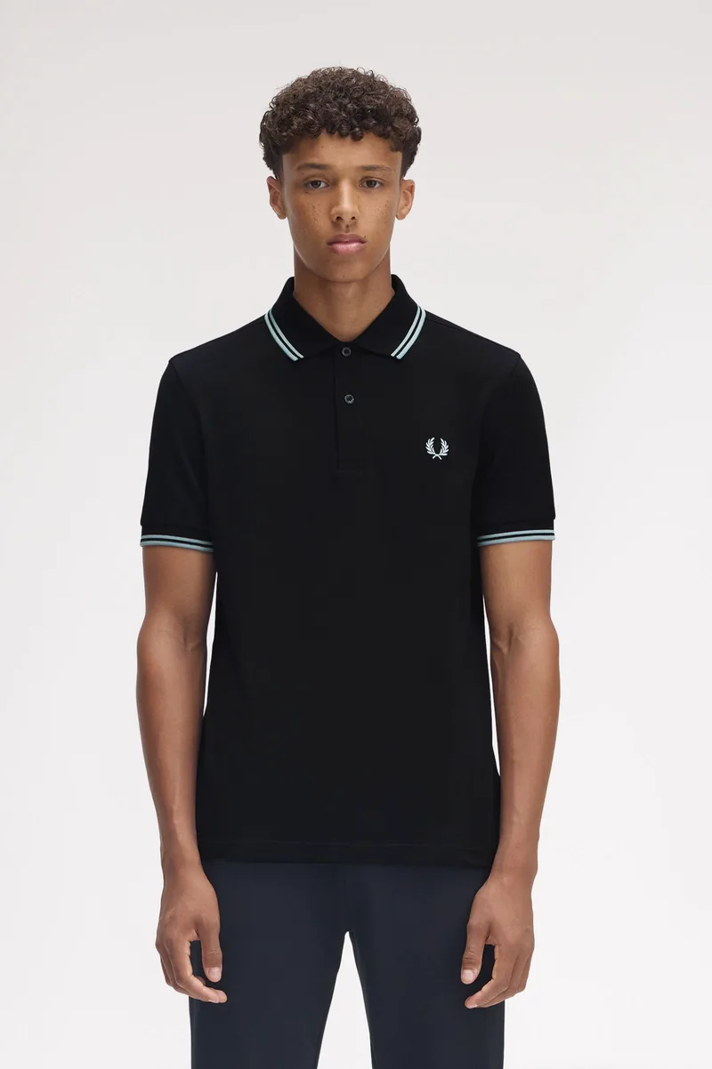 Fred Perry Ανδρική Μπλούζα Twin Tipped Polo M3600-Q46 Μαύρο